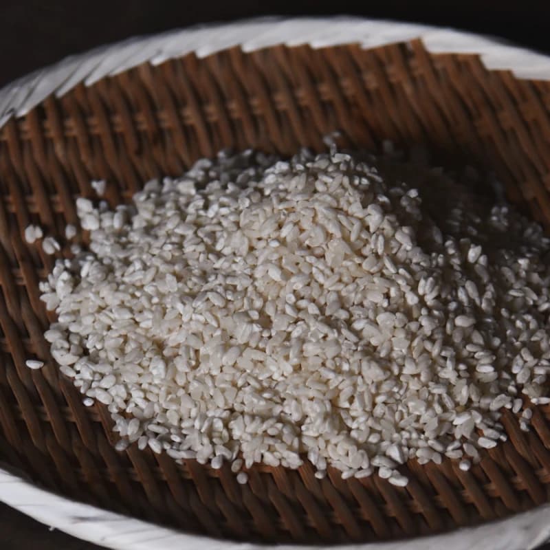 Woven basket with rice