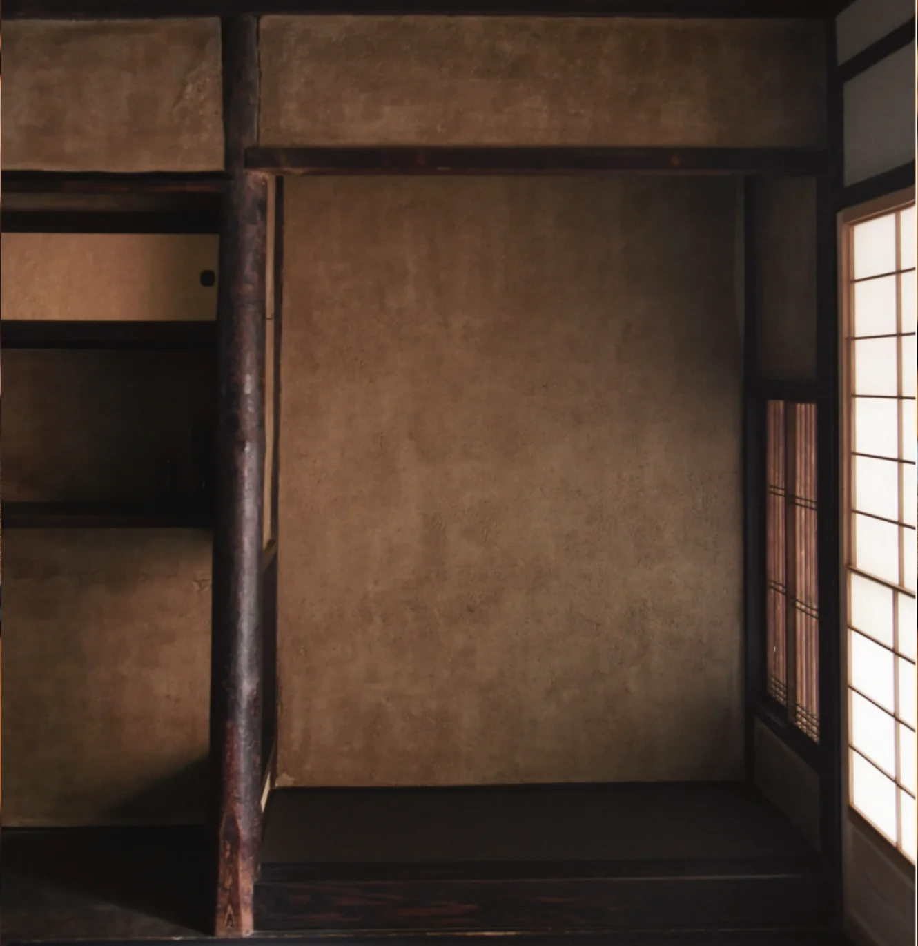 Traditional room with sliding doors