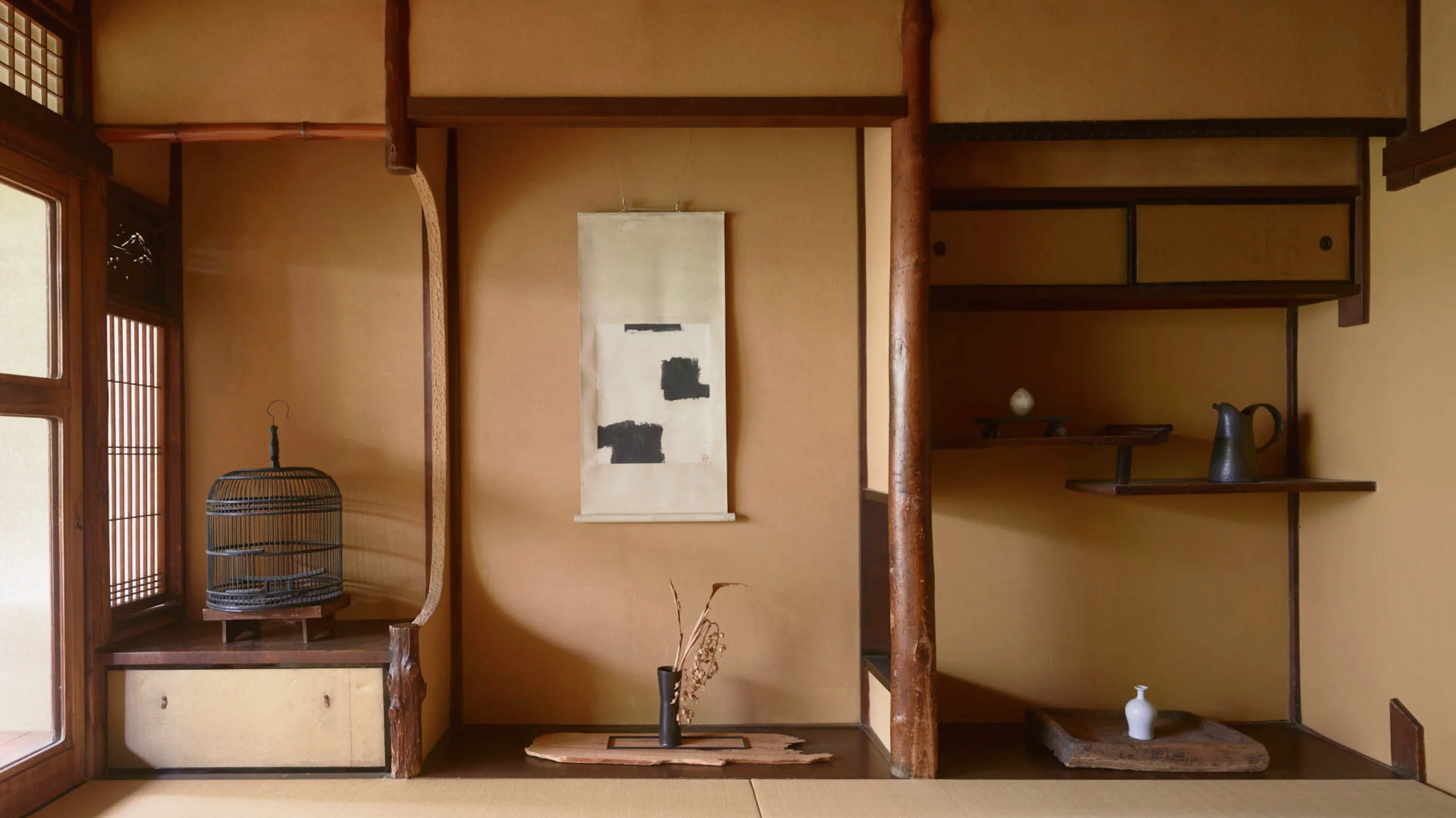 Cozy view into the potter's house at night