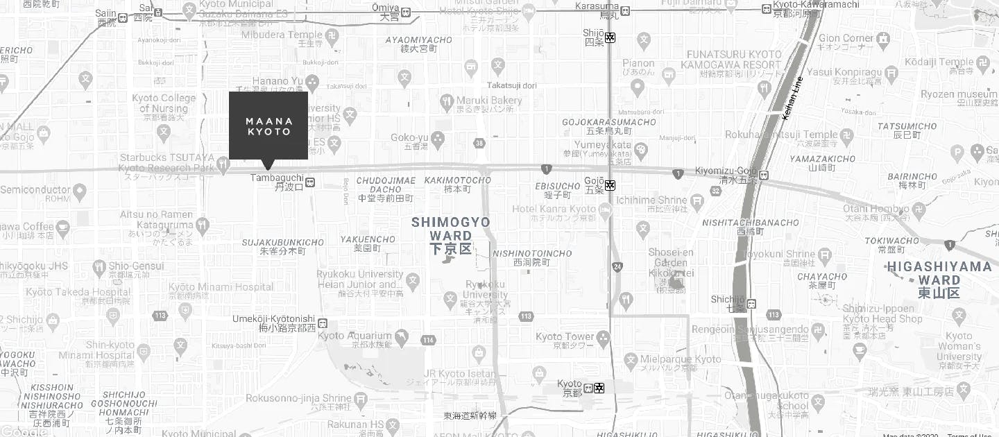 Map of Maana Kyoto location