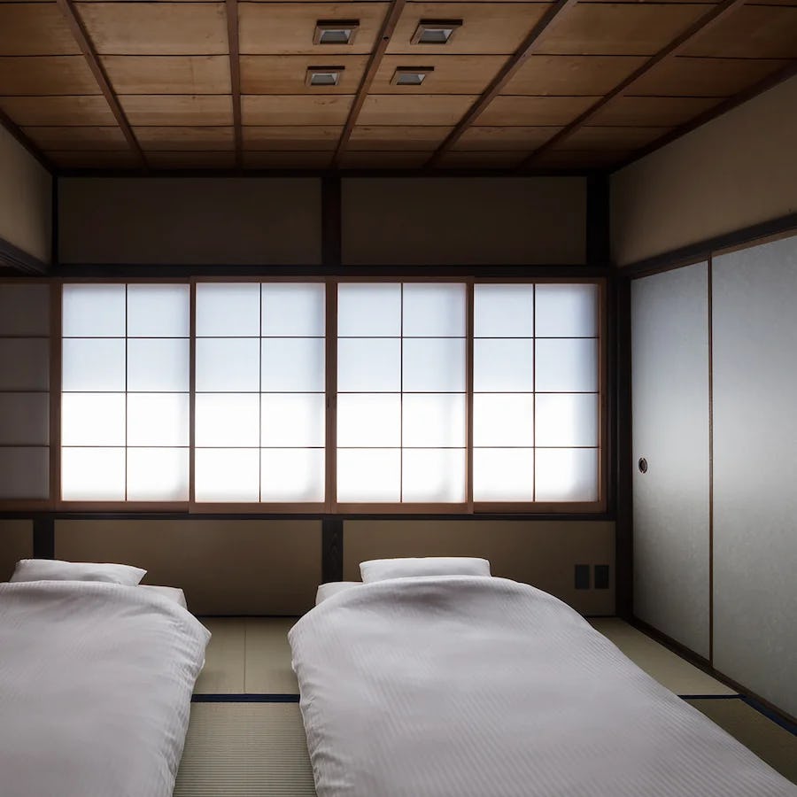Maana Kyoto guest bedroom with futons